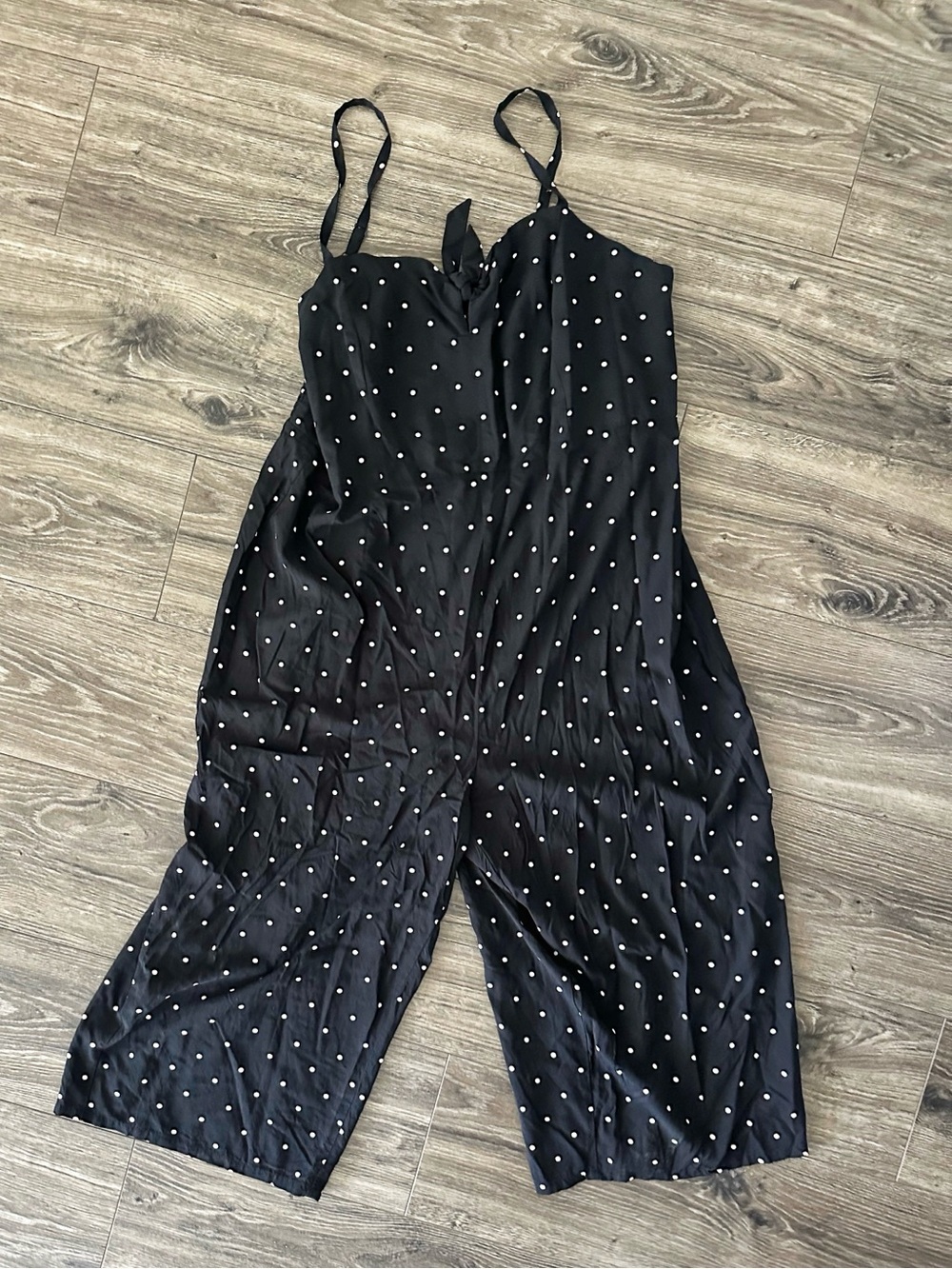 Old Navy Black Jumpsuit with White Polka Dots